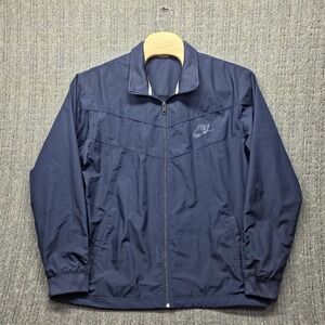 Nike Sportswear Jacket Size 2XL Navy Blue Windbreaker Full Zip Mesh Lined Coat